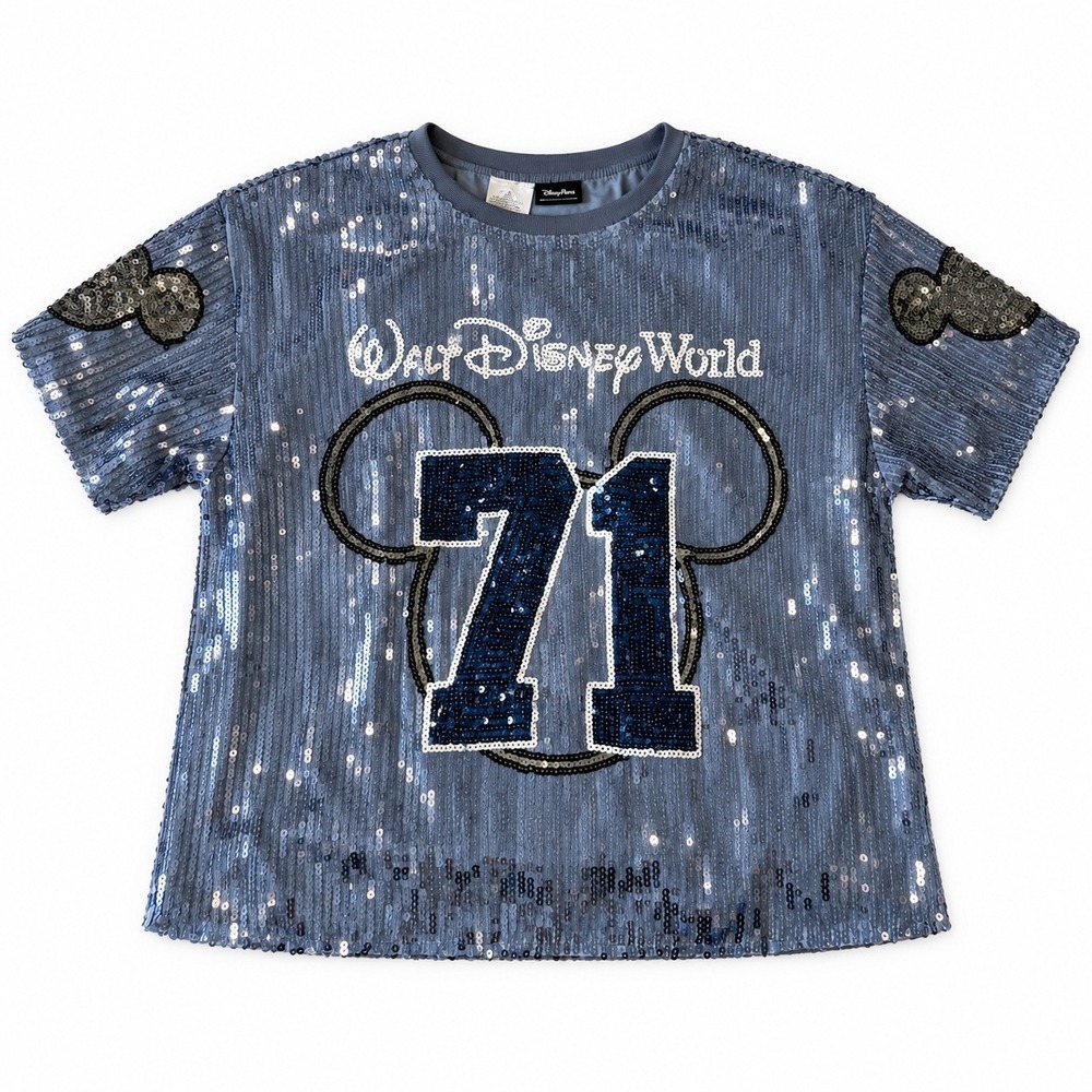 Disney Parks Her Universe Walt Disney World Sequin Spirit Jersey Blue Shirt S
